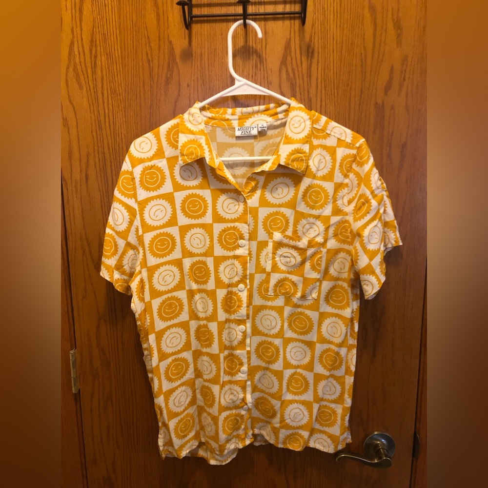 Smiley Sunshine Button-Down Shirt